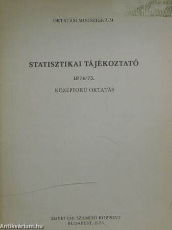 Statisztikai Tájékoztató 1974/75.