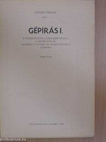 Gépírás I.