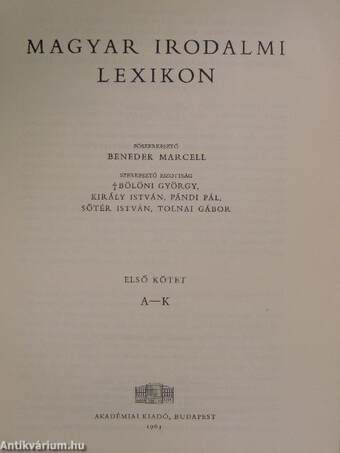 Magyar Irodalmi Lexikon I-III.