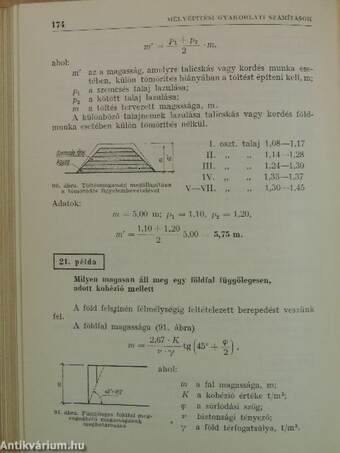 Mélyépítési gyakorlati számítások