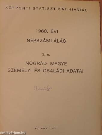 1960. évi népszámlálás 3. n.