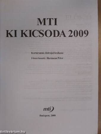 MTI Ki kicsoda 2009