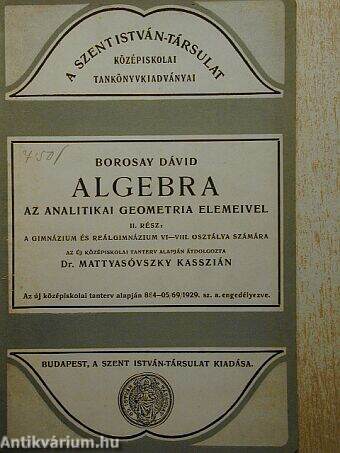 Algebra az analitikai geometria elemeivel II.