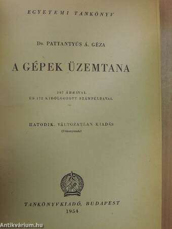 A gépek üzemtana