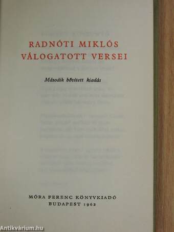 Radnóti Miklós válogatott versei