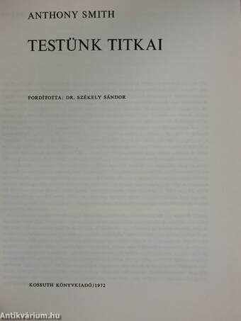 Testünk titkai