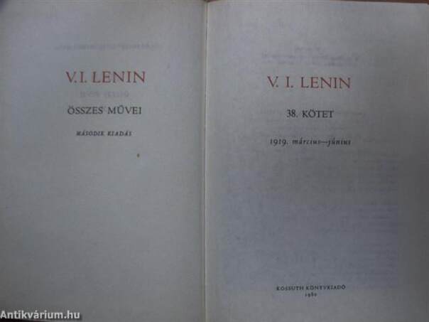 V. I. Lenin összes művei 38.