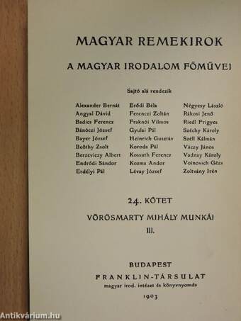 Vörösmarty Mihály munkái III.