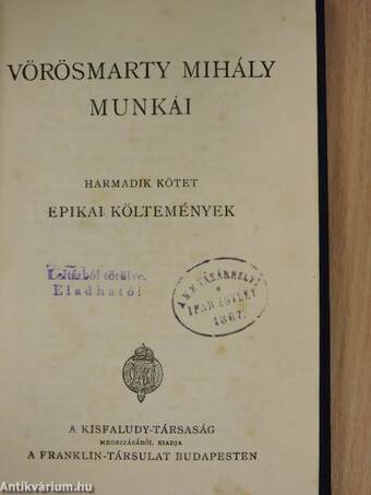 Vörösmarty Mihály munkái III.