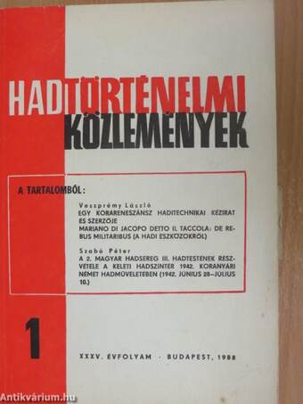 Hadtörténelmi Közlemények 1988/1.