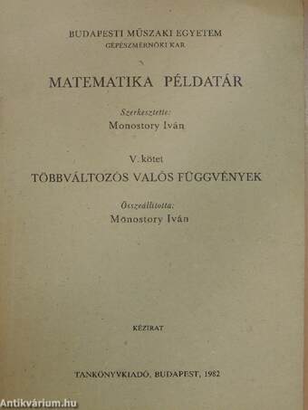 Matematika példatár V.