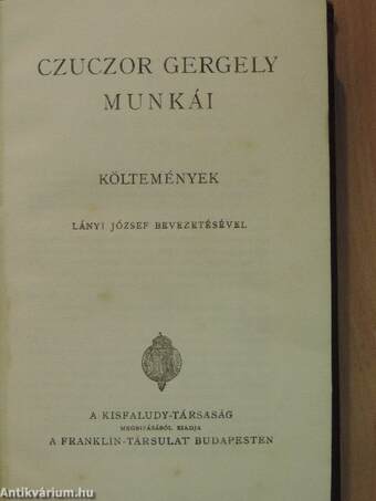 Czuczor Gergely munkái