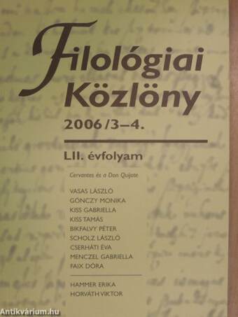 Filológiai Közlöny 2006/3-4.