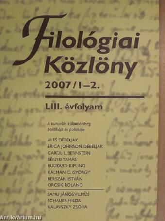 Filológiai Közlöny 2007/1-2.