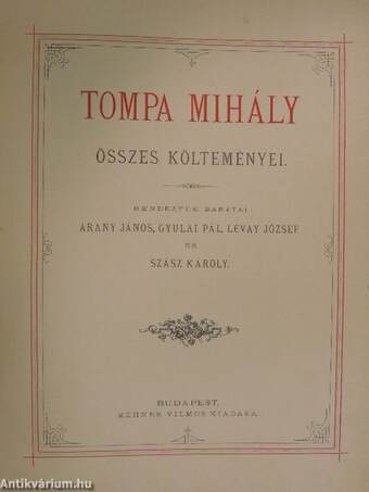 Tompa Mihály összes költeményei