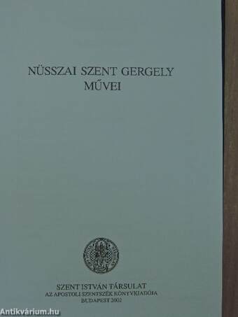 Nüsszai Szent Gergely művei