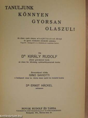 Tanuljunk könnyen, gyorsan olaszul