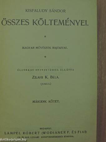 Kisfaludy Sándor összes költeményei II. (töredék)