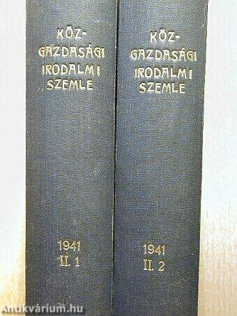 Közgazdasági Irodalmi Szemle 1941. II/1-II/2.