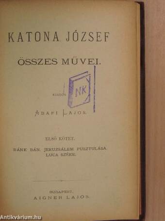 Katona József összes művei I-III.