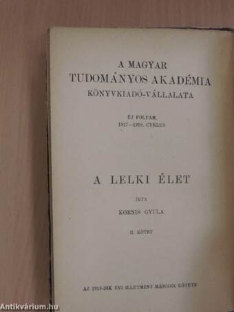 A lelki élet II. (töredék)