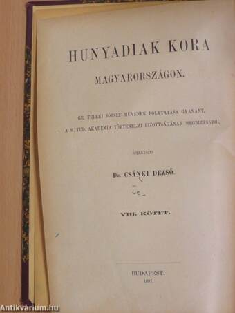 Magyarország történelmi földrajza a Hunyadiak korában III. (töredék)