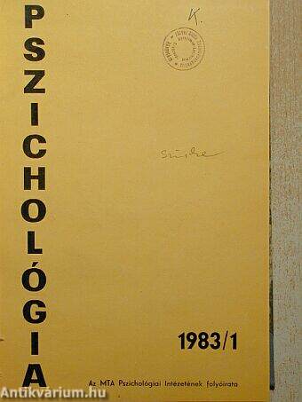 Pszichológia 1983/1-4.