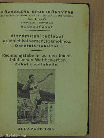 Átszámítási táblázat az athletikai versenyszámokhoz/Dekathlontáblázat