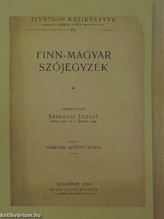 Finn-magyar szójegyzék
