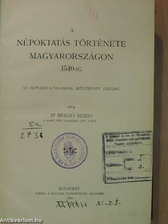 A népoktatás története Magyarországon 1540-ig