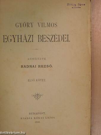 Győry Vilmos egyházi beszédei I.