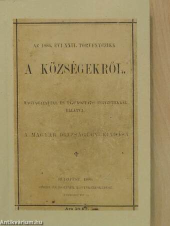 1886. évi XXII. törvényczikk a községekről