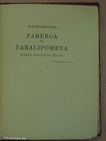 Parerga és Paralipomena I-IV.