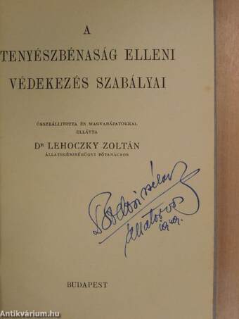 A tenyészbénaság elleni védekezés szabályai