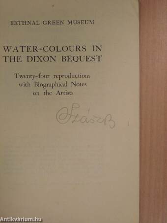 Water-colours in the Dixon Bequest