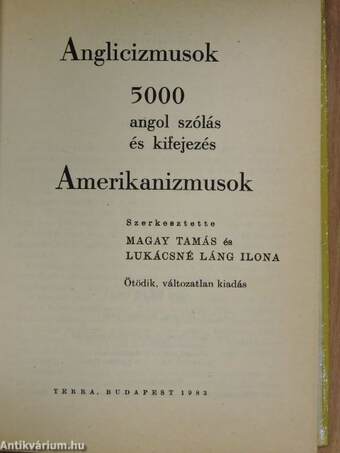 Anglicizmusok - amerikanizmusok