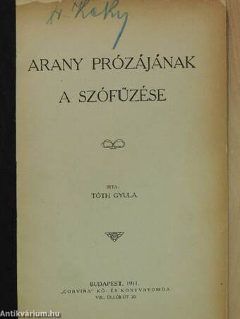 Arany prózájának a szófűzése