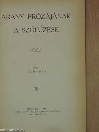 Arany prózájának a szófűzése