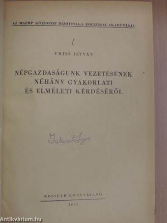 "5 kötet az MSZMP Központi Bizottsága Politikai Akadémiája sorozatból (nem teljes sorozat)"