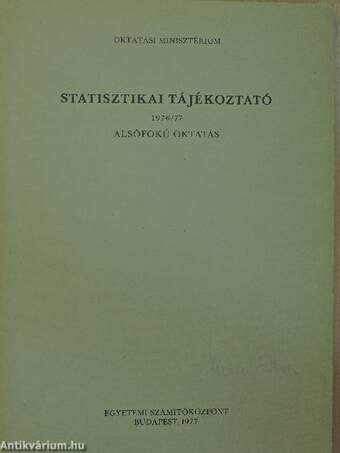 Statisztikai Tájékoztató 1976/77.