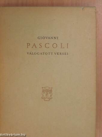 Giovanni Pascoli válogatott versei