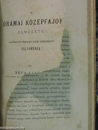 A tragédia elmélete/A komédia elmélete/A drámai középfajok elmélete (rossz állapotú)