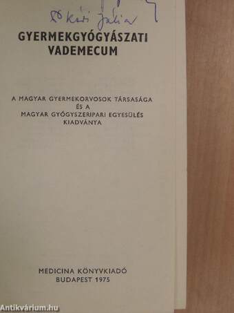 Gyermekgyógyászati vademecum