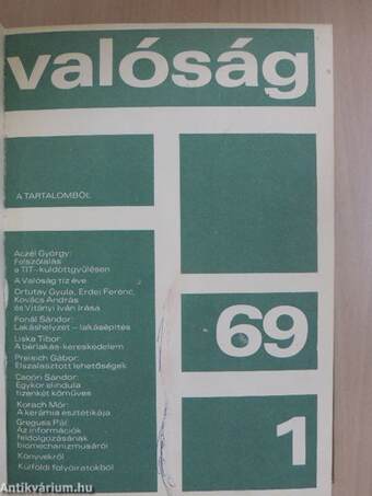 Valóság 1969. (nem teljes évfolyam) I-II.