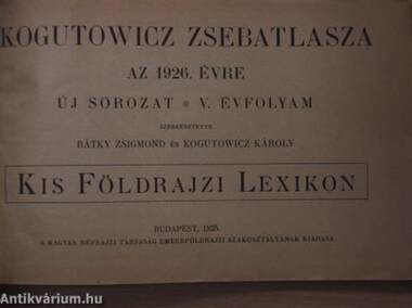 Kogutowicz zsebatlasza az 1926. évre