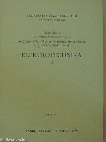 Elektrotechnika III. 