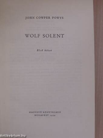 Wolf Solent I-II.