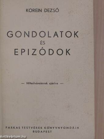 Gondolatok és epizódok