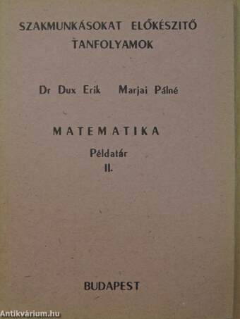 Matematika példatár II.