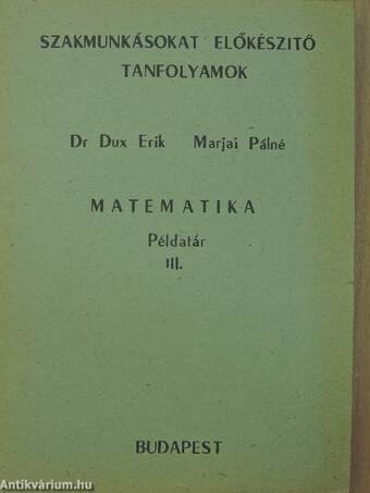 Matematika példatár III.